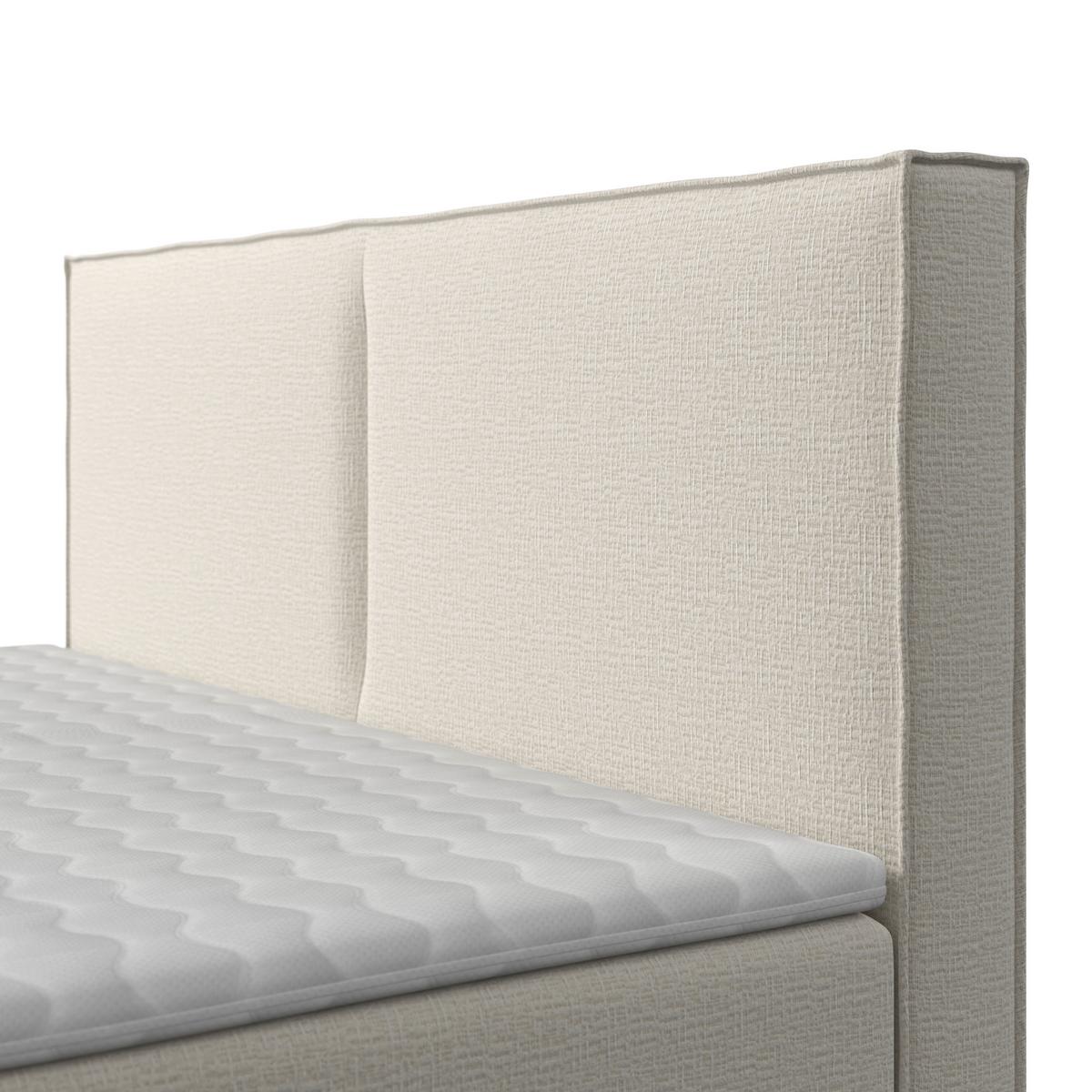 Boxbett Imola ca. 180x200 cm Creme inkl. Topper - Creme/Schwarz, Modern, Holz/Kunststoff (180/200cm) - Bessagi Home