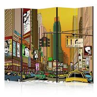 Paravan Vibrant City, 5-Delni, Dvostranski - večbarvno, Basics, tekstil/les (225/172/3cm) - artgeist