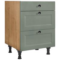 Kochfeldumbauschrank Cascada Grün - Eichefarben/Schwarz, MODERN, Holzwerkstoff/Metall (60/87/56cm) - Nobilia