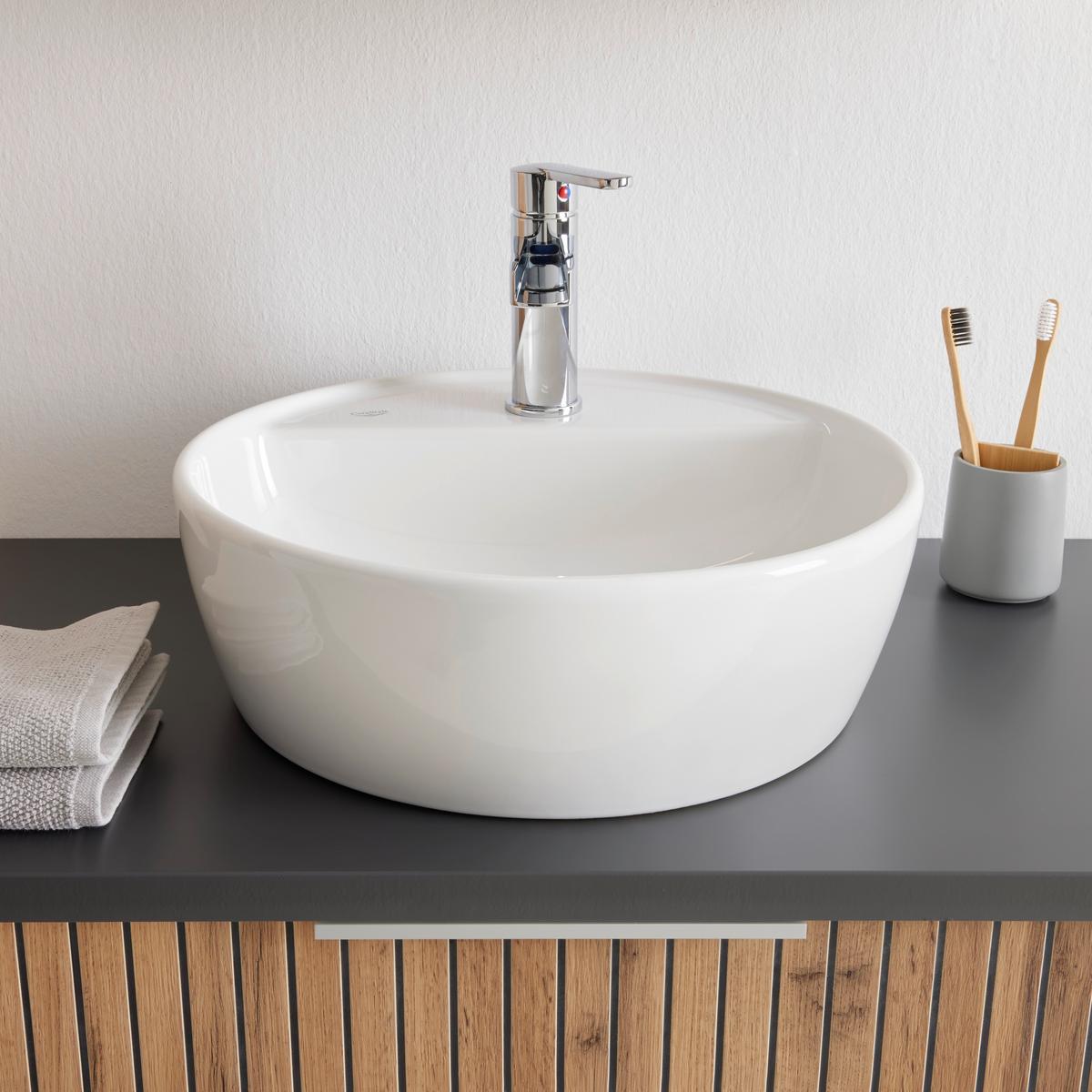 Waschtischkombi Jakarta Wotan Eiche/Schwarz - Eiche Wotan/Schwarz, MODERN, Keramik/Holzwerkstoff (80/41/47cm) - Mömax
