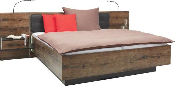 Cadru pat Bellevue - culoare lemn stejar/negru, Lifestyle, plastic/metal (284,6/96,5/208,7cm)