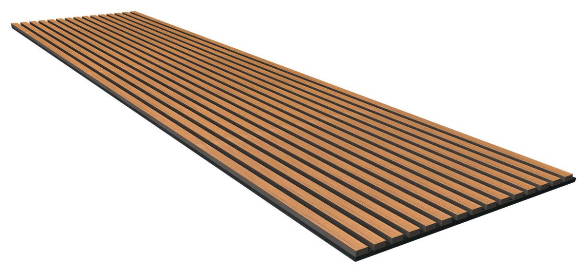 Akusztikus Fali Panel Echo - tíkfa színű, Modern, műanyag/faalapú anyag (1,44qm)