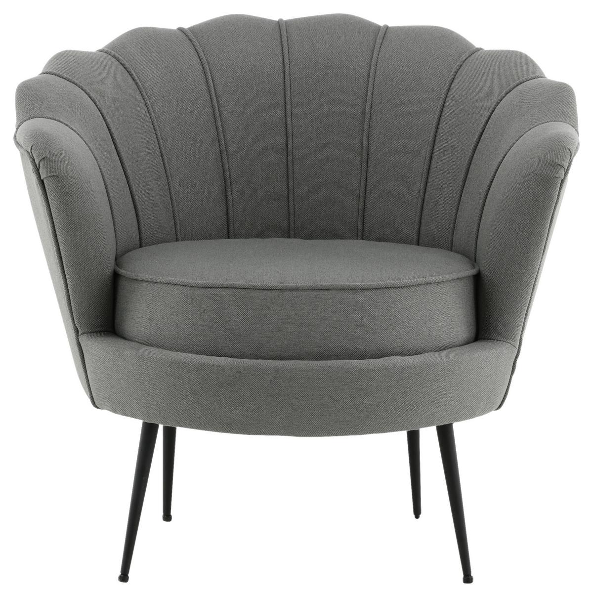 Sessel Calais ca. 83x76 cm Grau - Schwarz/Grau, Design, Textil/Metall (83/76/77cm) - Livetastic