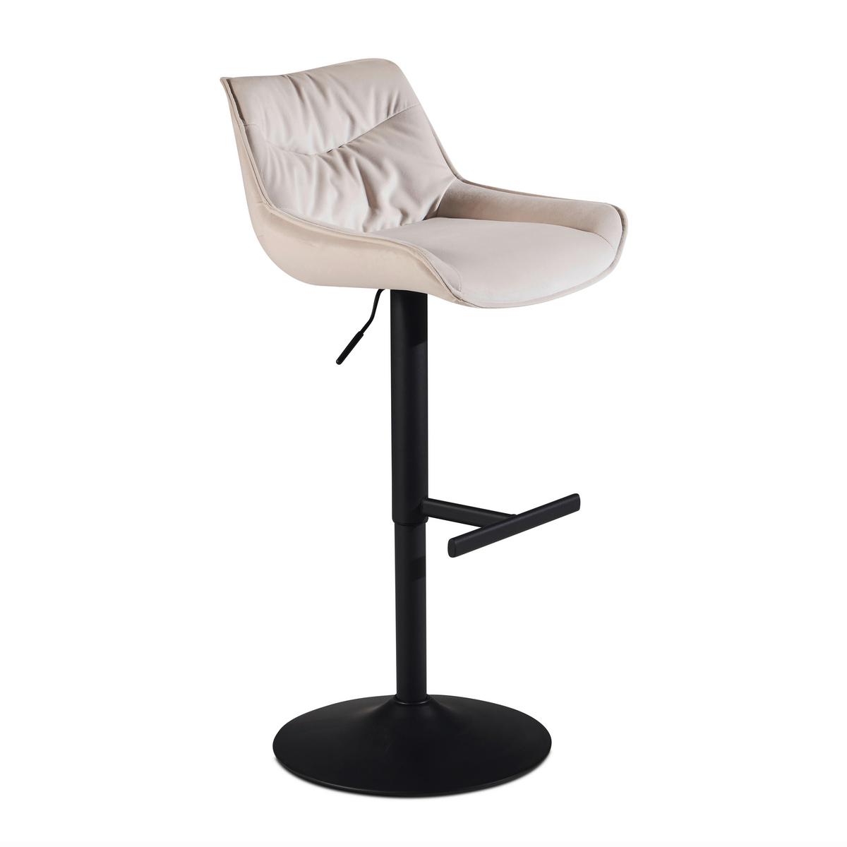 BARHOCKER WL7.004 - Beige/Schwarz, Design, Textil/Metall (45/106/55cm) - MID.YOU