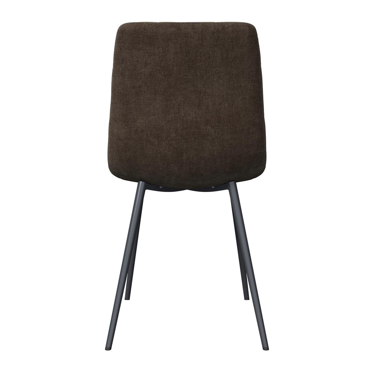 Stuhl Ria Braun Mikrofaser Gepolstert - Schwarz/Braun, MODERN, Textil/Metall (44/87/54cm) - Bessagi Home