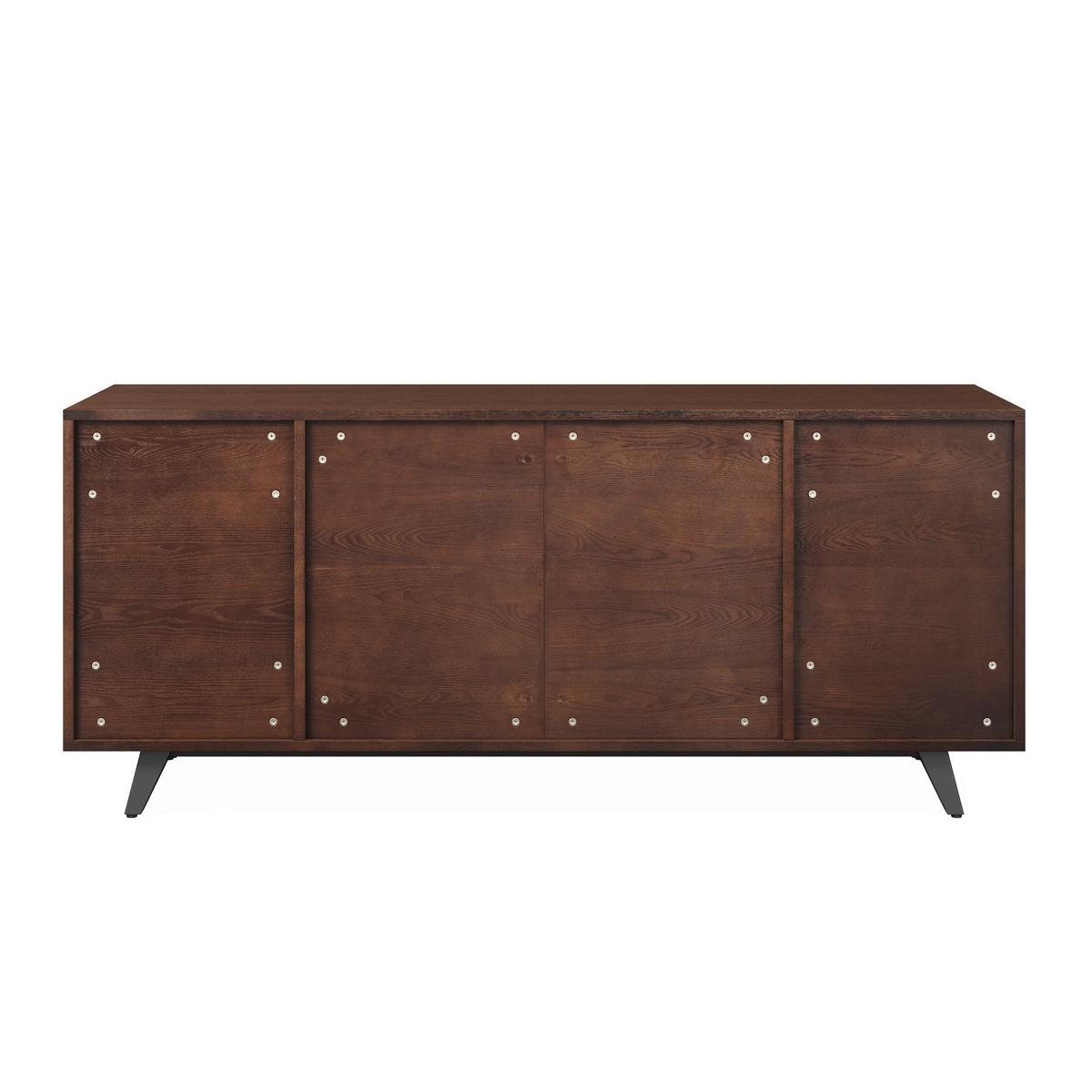 Sideboard Zelia Holz/Glas Braun/Walnussfarben - Walnussfarben/Schwarz, MODERN, Glas/Holz (180/77/45cm) - Bessagi Home