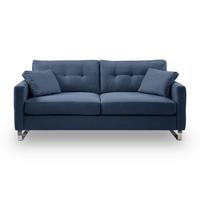 2,5-Sitzer-Sofa Hera Dunkelblau - Chromfarben/Dunkelblau, Basics, Holz/Textil (203/92/94cm) - MID.YOU