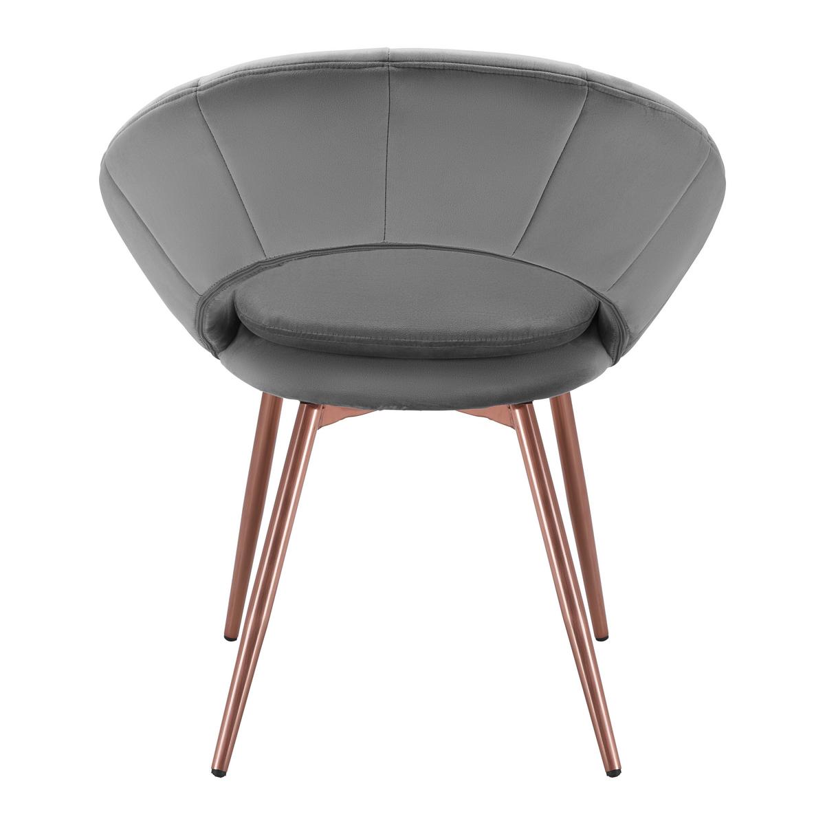 KRZESŁO Z PODŁOKIETNIKAMI LEVI - szary, Modern, metal/drewno (67/74/60.5cm) - Bessagi Home