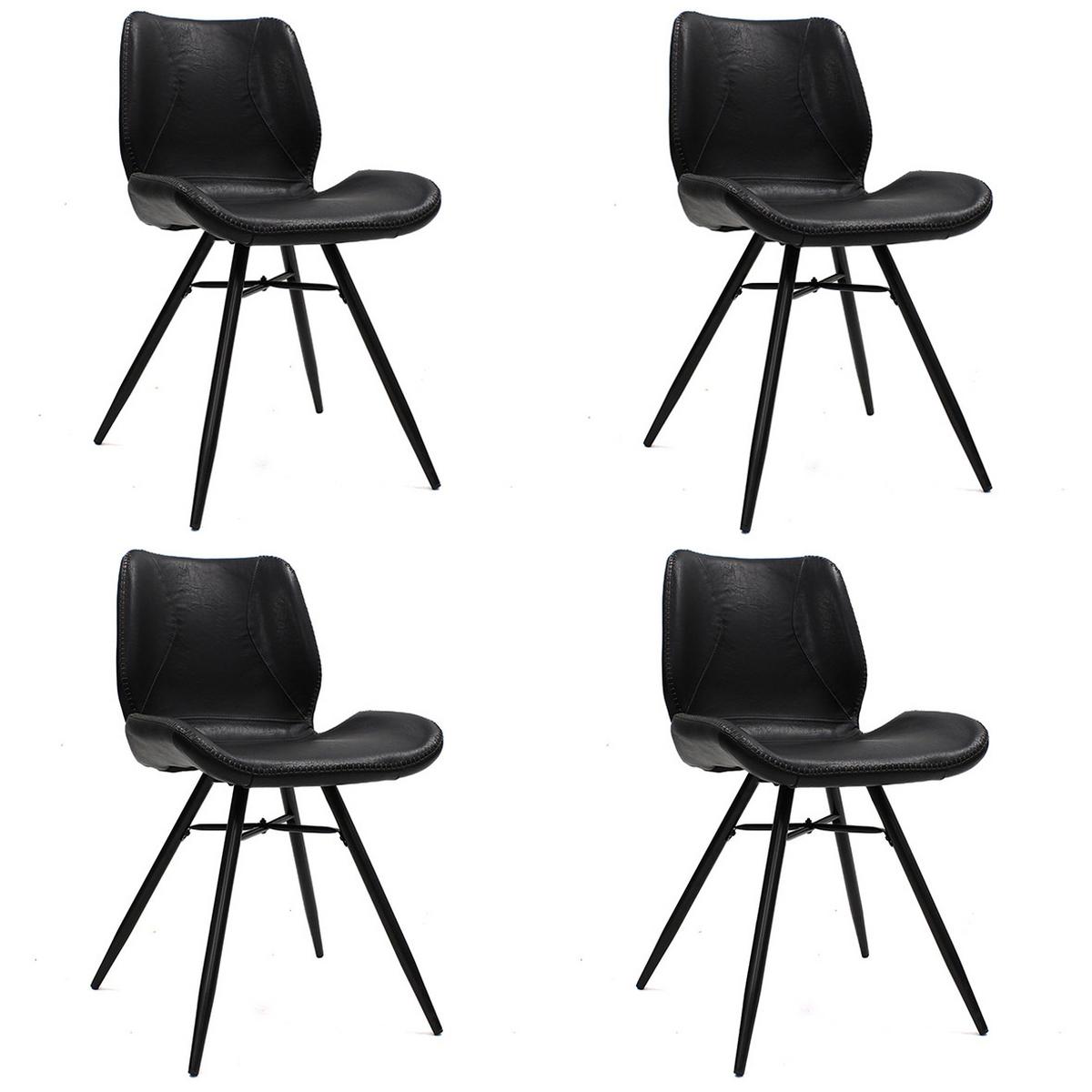 STUHL-SET BARRON - Schwarz, LIFESTYLE, Kunststoff/Textil (47/82/55cm) - MID.YOU
