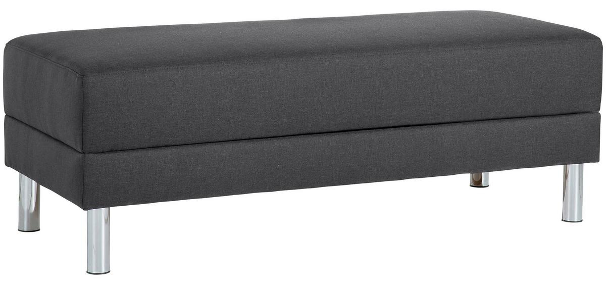 ECKSCHLAFSOFA JUST FASHION - Chromfarben/Graphitfarben, KONVENTIONELL, Textil/Metall (152/230cm) - Max Winzer