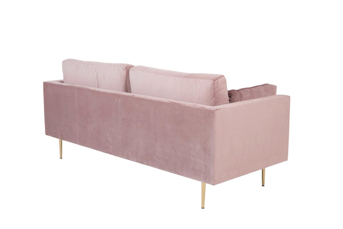 3-Sitzer-Sofa Boom Pink - Pink/Goldfarben, MODERN, Textil/Metall (203/84/90cm) - Livetastic