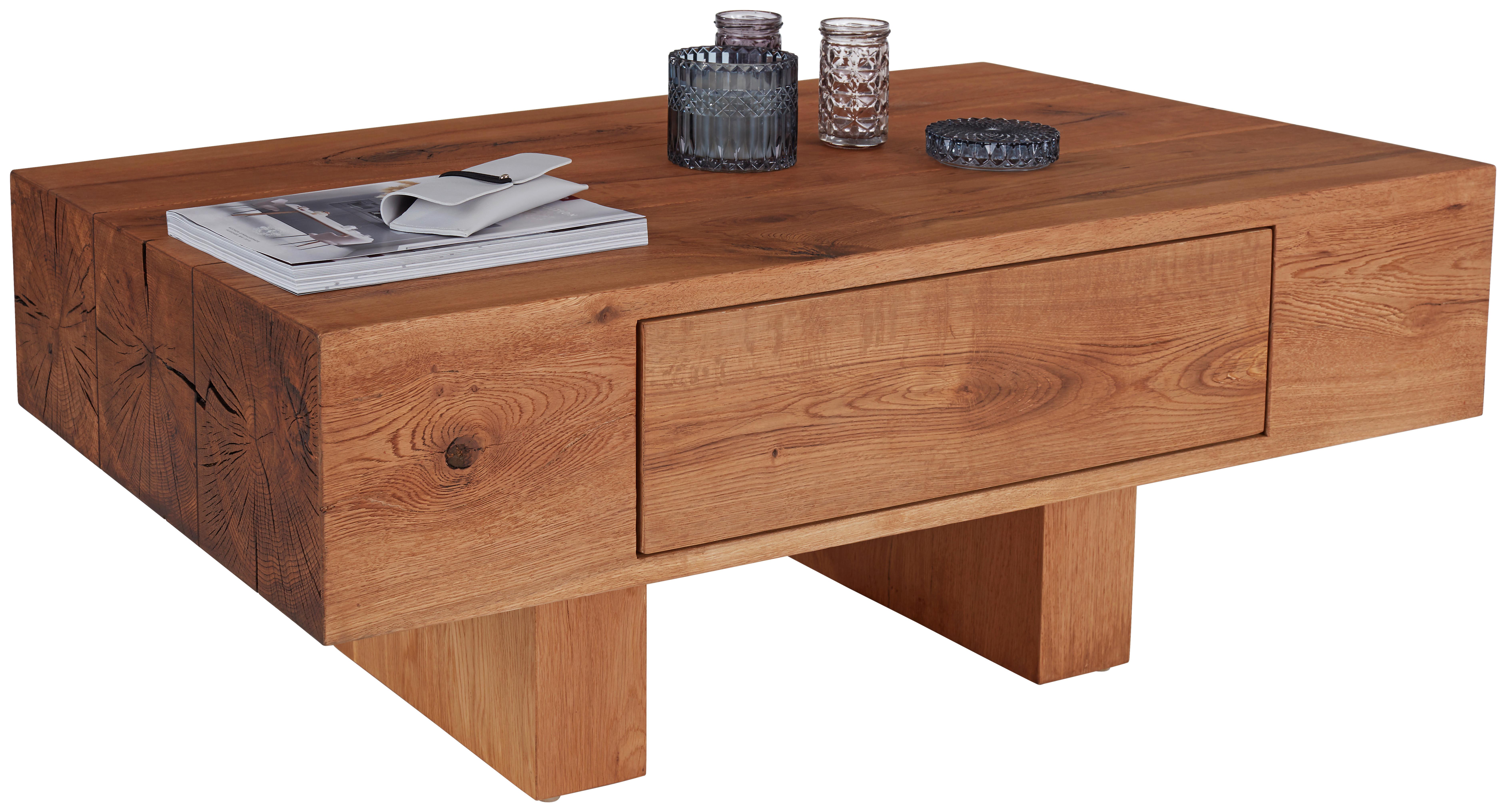 Klubska Miza Nature, Barva Divjega Hrasta - barve hrasta, Moderno, leseni material (110/40/60cm)