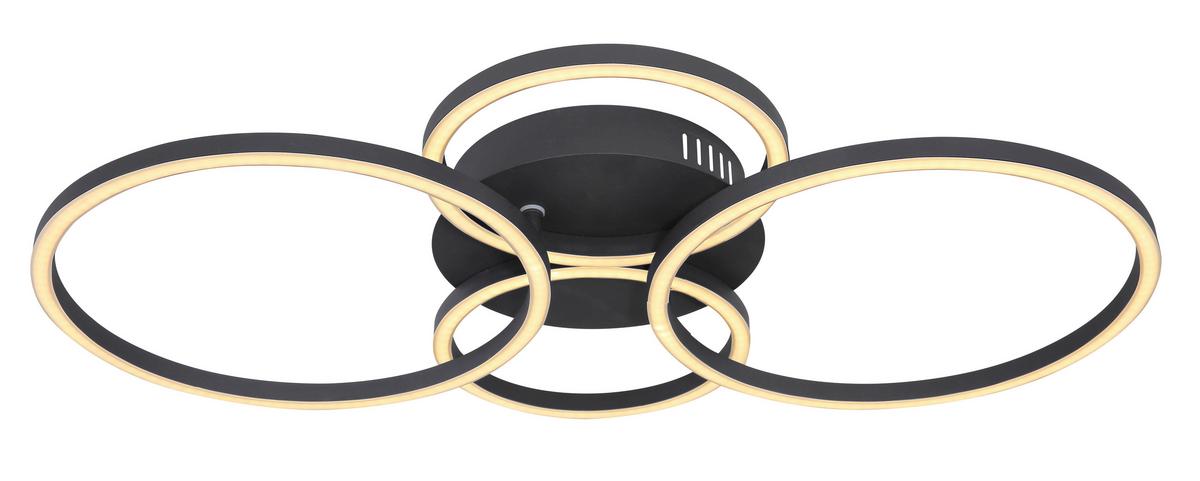 Led Stropna Svjetiljka Kendy - crna, Design, metal/plastika (65,5/40,6/7,5cm) - Globo