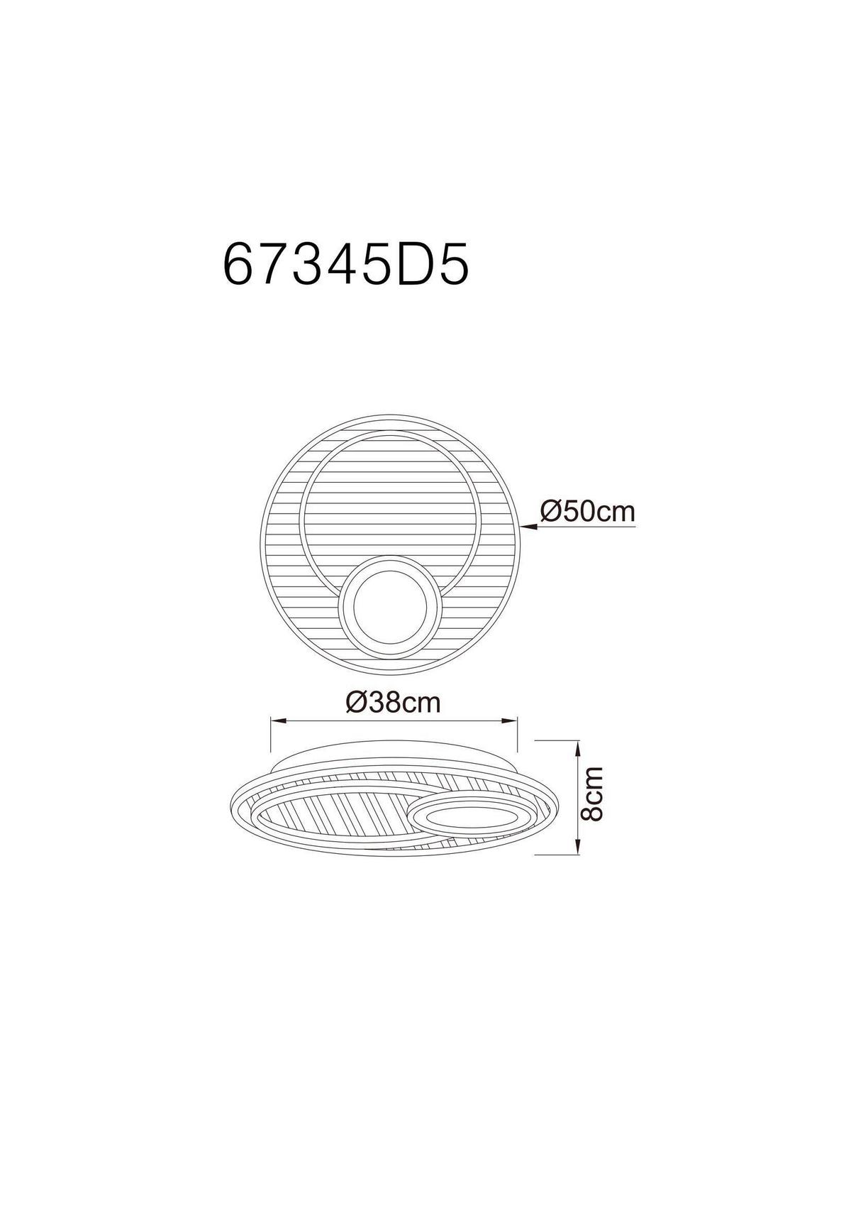 LED-DECKENLEUCHTE 67345D5 WOODY - Weiss/Dunkelbraun, Natur, Holzwerkstoff/Kunststoff (50/8cm) - Globo