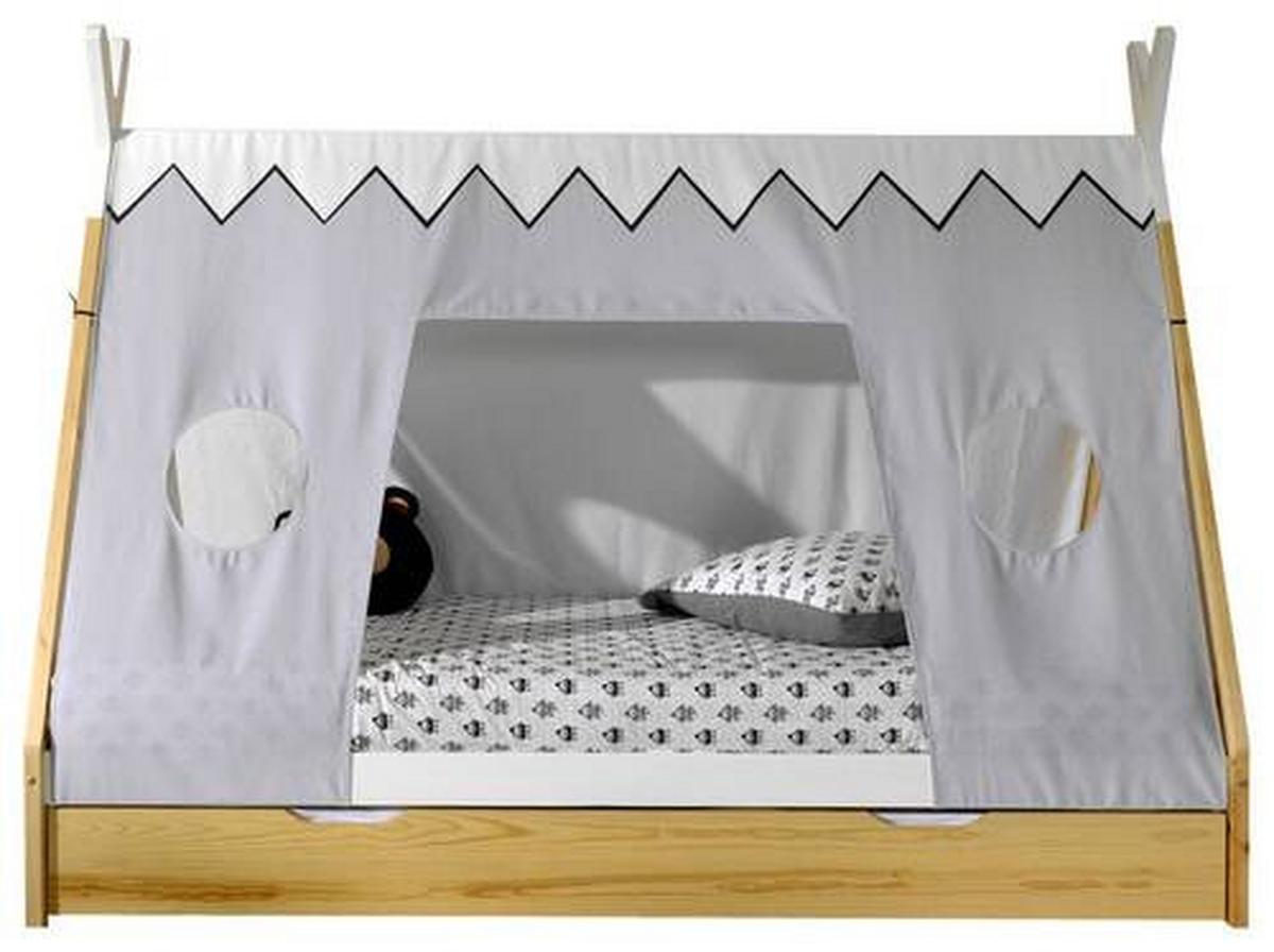Hausbett "Tipi", 90x200 cm, weiß - Weiß/Kieferfarben, MODERN, Holz/Holzwerkstoff (90/200cm) - MID.YOU