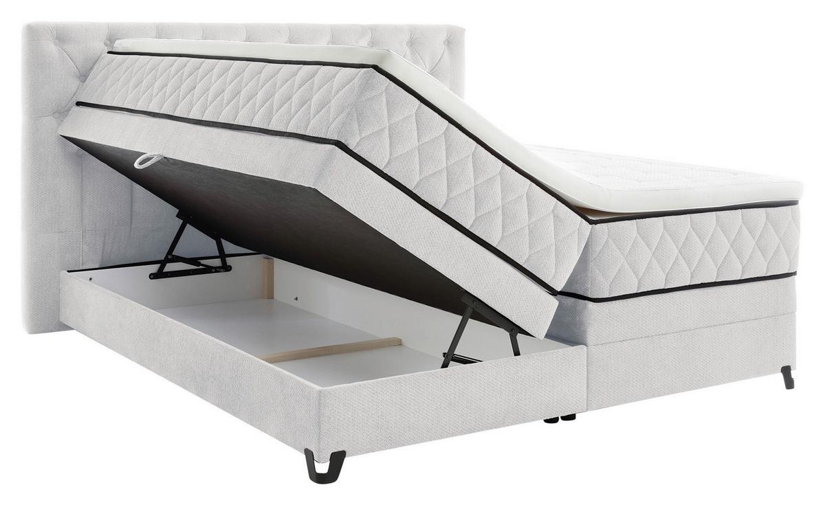 Boxspring Krevet Carmen - tirkizna/krem, Konvencionalno, drvni materijal/drvo (160/200cm) - Modern Living