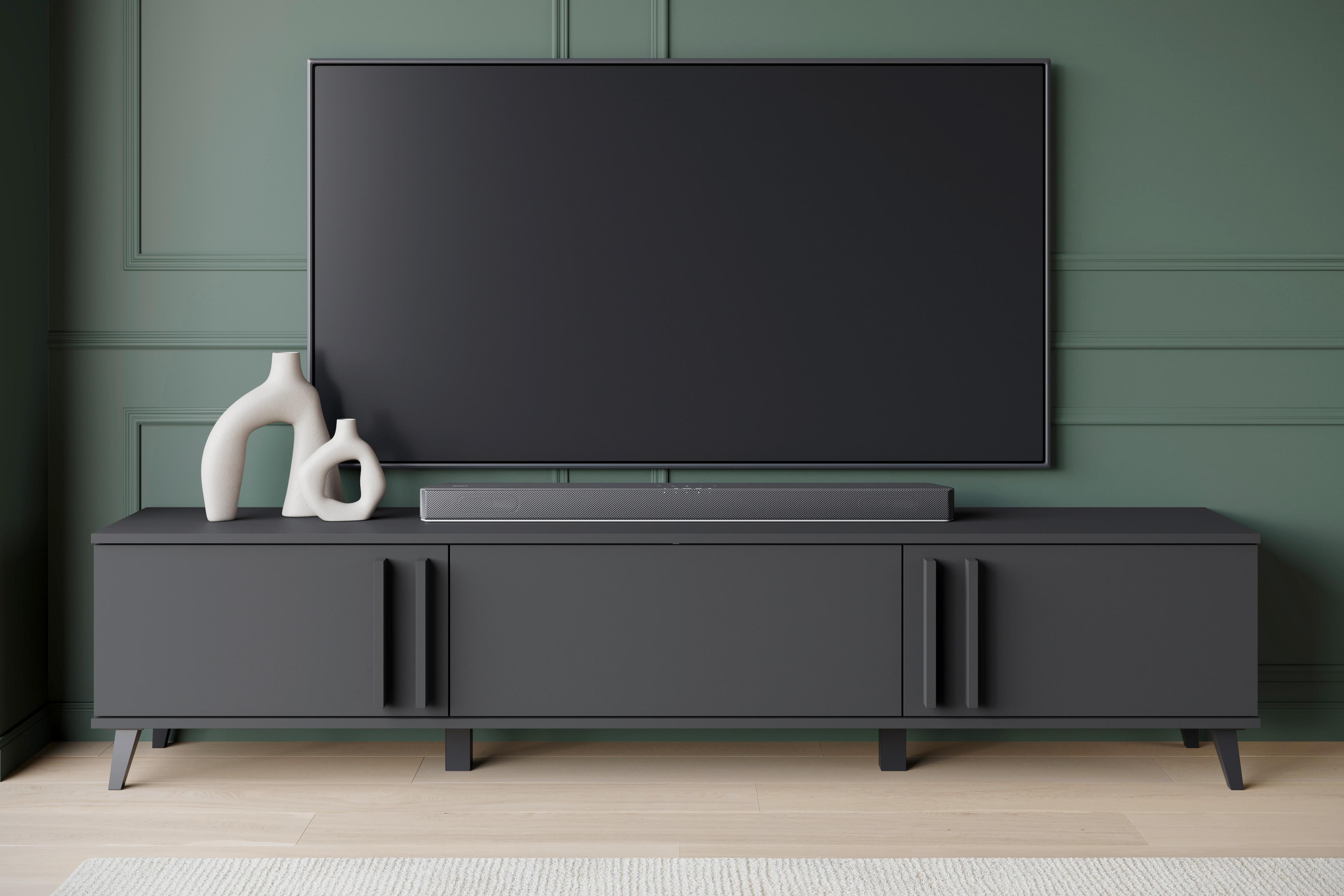Komoda Helsinki 183 - crna, Trend, drvni materijal/plastika (180/40/33cm) - P & B