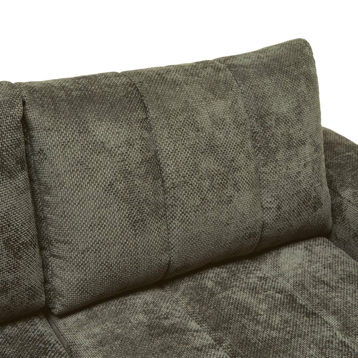 Wohnlandschaft Bolonia Olivgrün - Schwarz Hochglanz/Olivgrün, MODERN, Textil/Metall (273/166cm) - Mömax