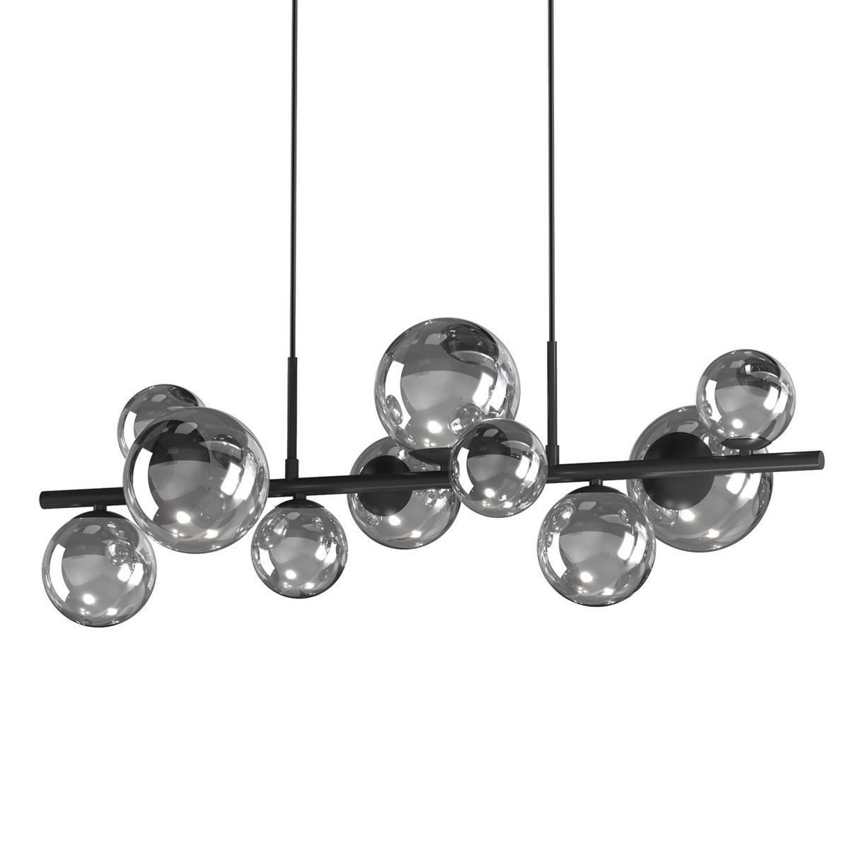 Pendelleuchte Paloma Schwarz max. 3 Watt - Schwarz, Design, Glas/Metall (86/33/150cm)
