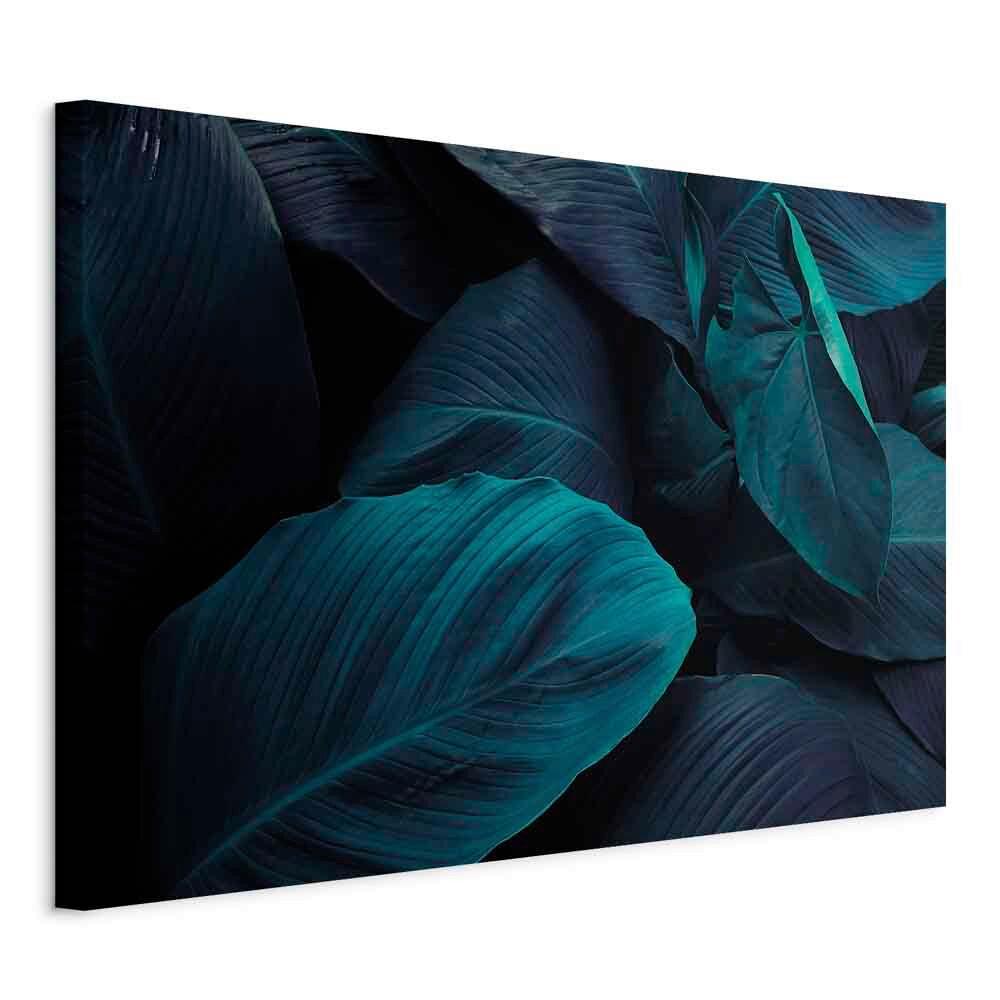 Slika Na Platnu Night In The Jungle - črna/temno zelena, Basics, tekstil/leseni material (60/40/1.2cm) - artgeist