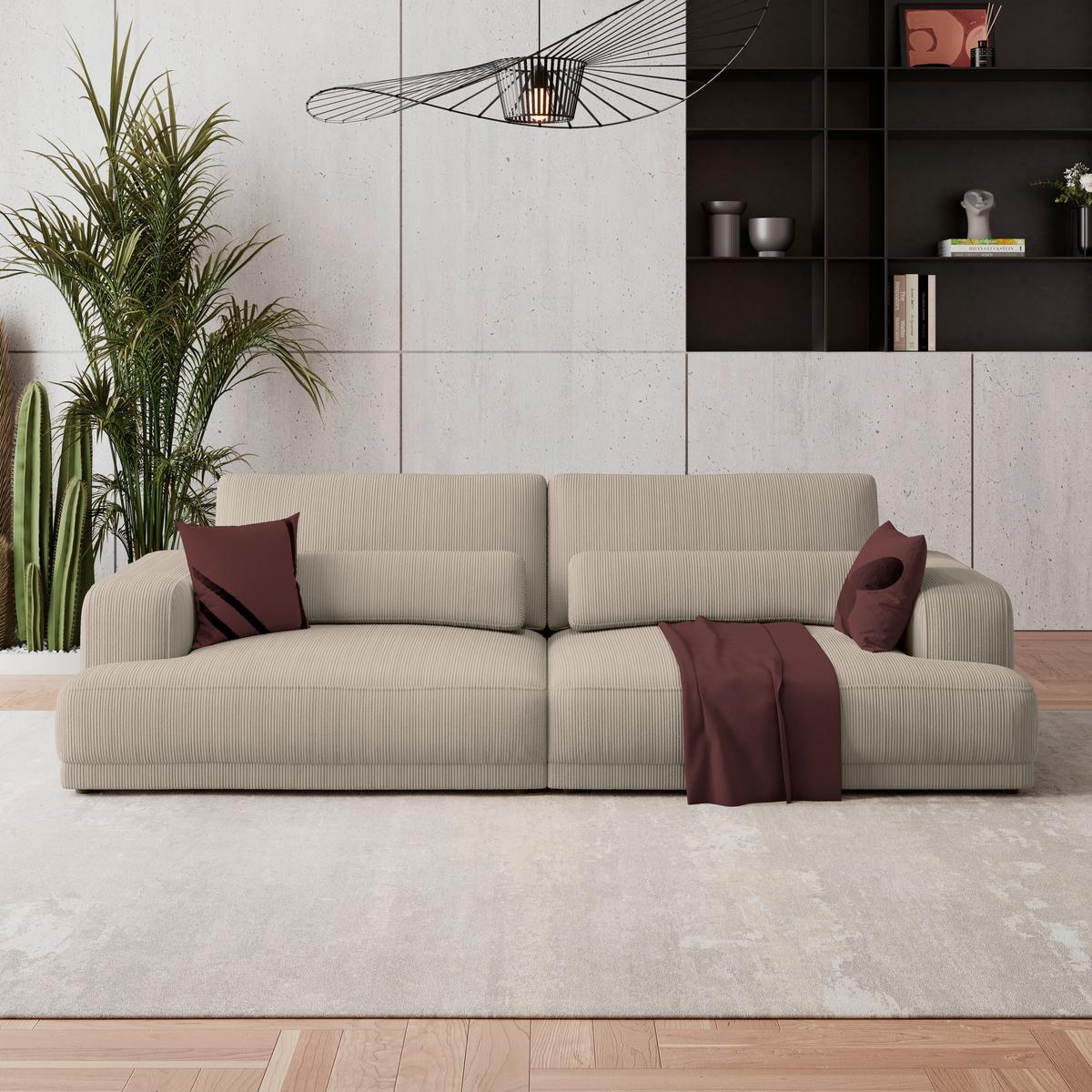 Velika Sofa Savona - smeđa, Trend, tekstil (260/77/111cm) - Luca Bessoni