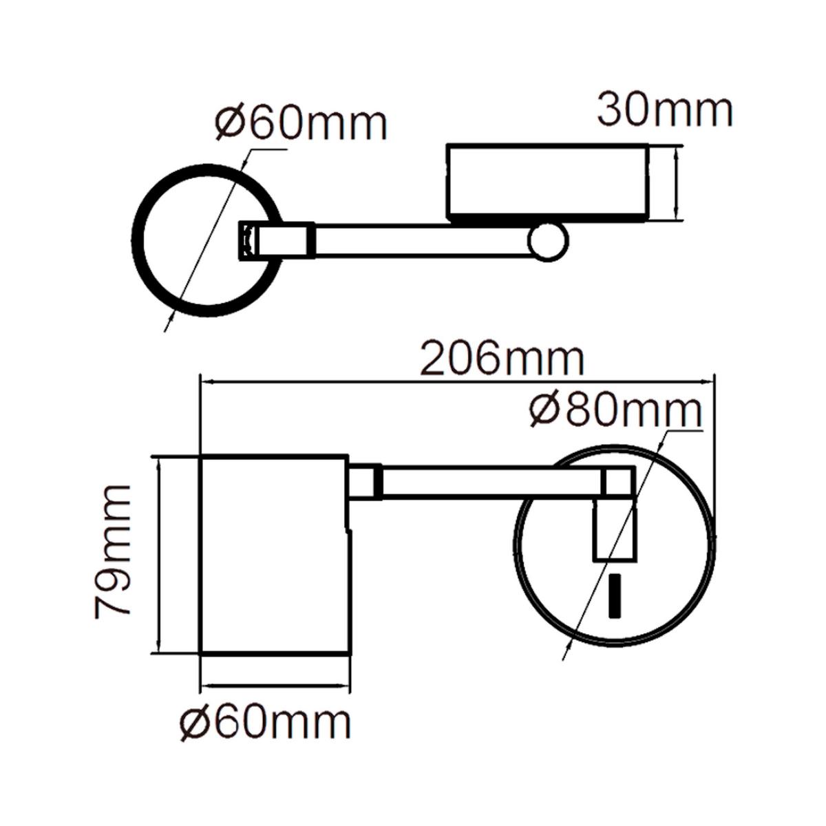 Wandleuchte Lp-731/3w Snow 3 New - Weiss, Konventionell, Metall (8/8/21cm)