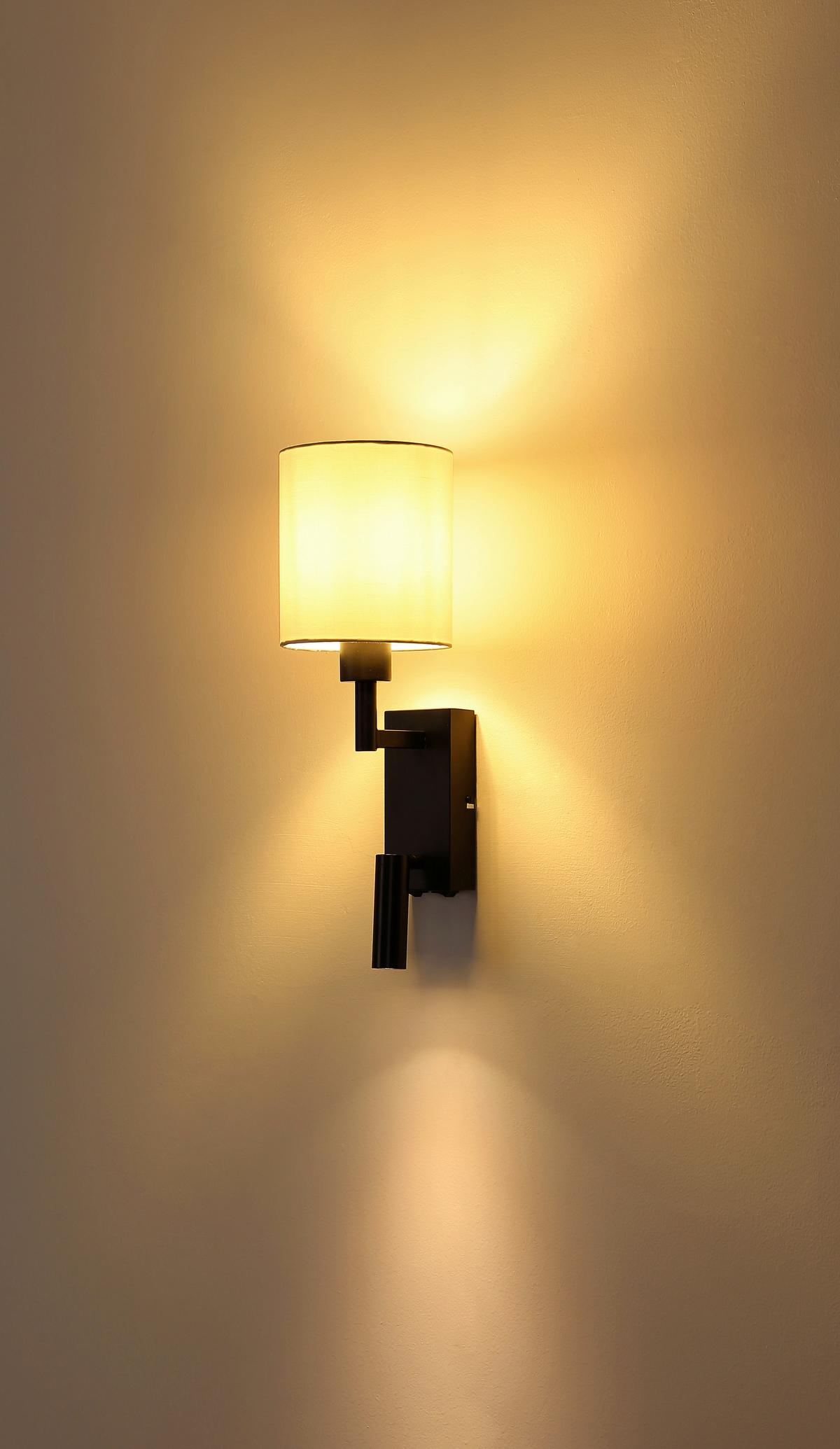 Led Zidna Svjetiljka Zamora - bijela/crna, Konvencionalno, metal/tekstil (15/45,5cm) - Globo