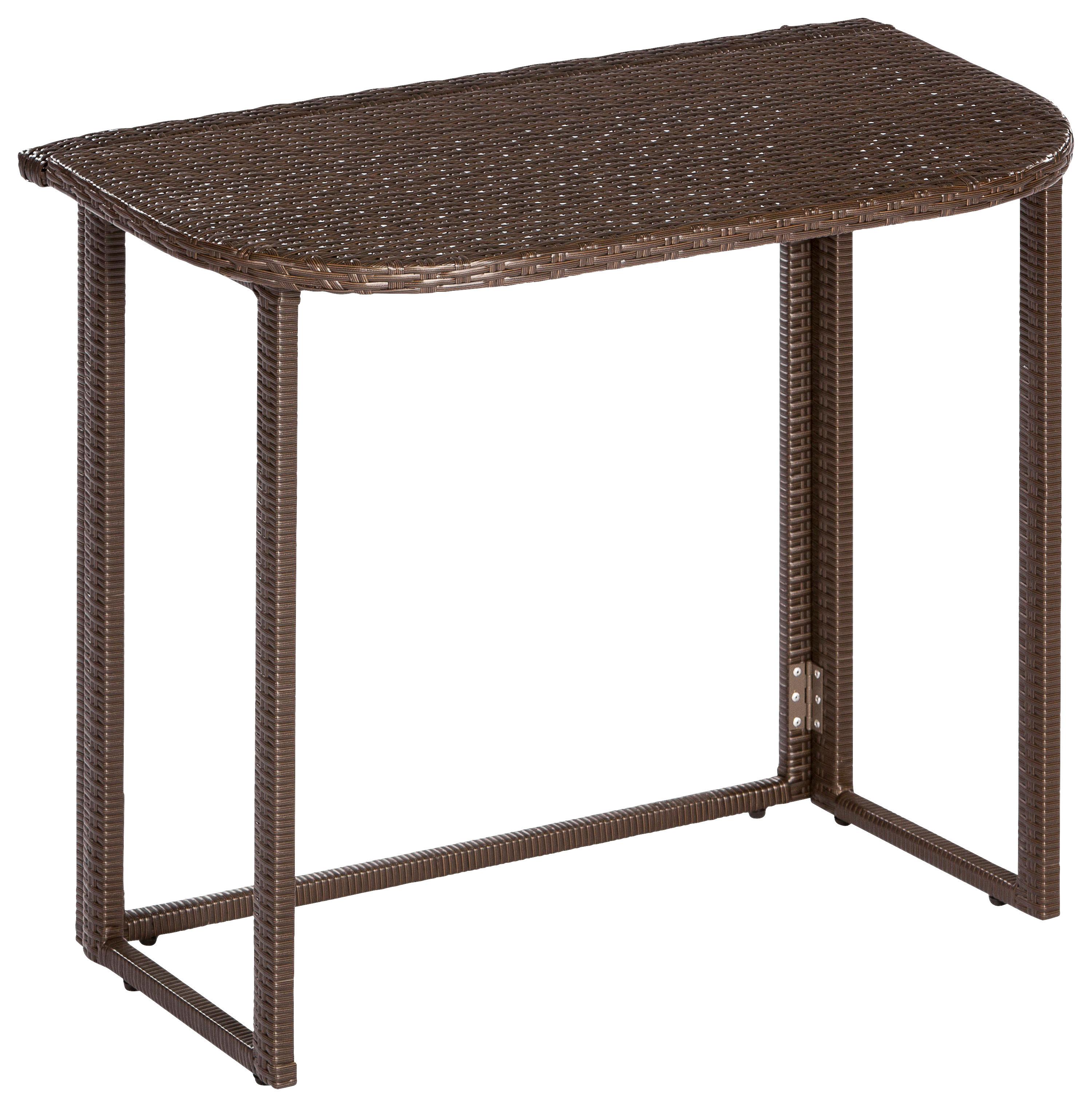 Gartentisch klappbar Metall/Kunststoff L: 90 cm - Braun, KONVENTIONELL, Kunststoff/Metall (90/50/75cm) - Gardenson