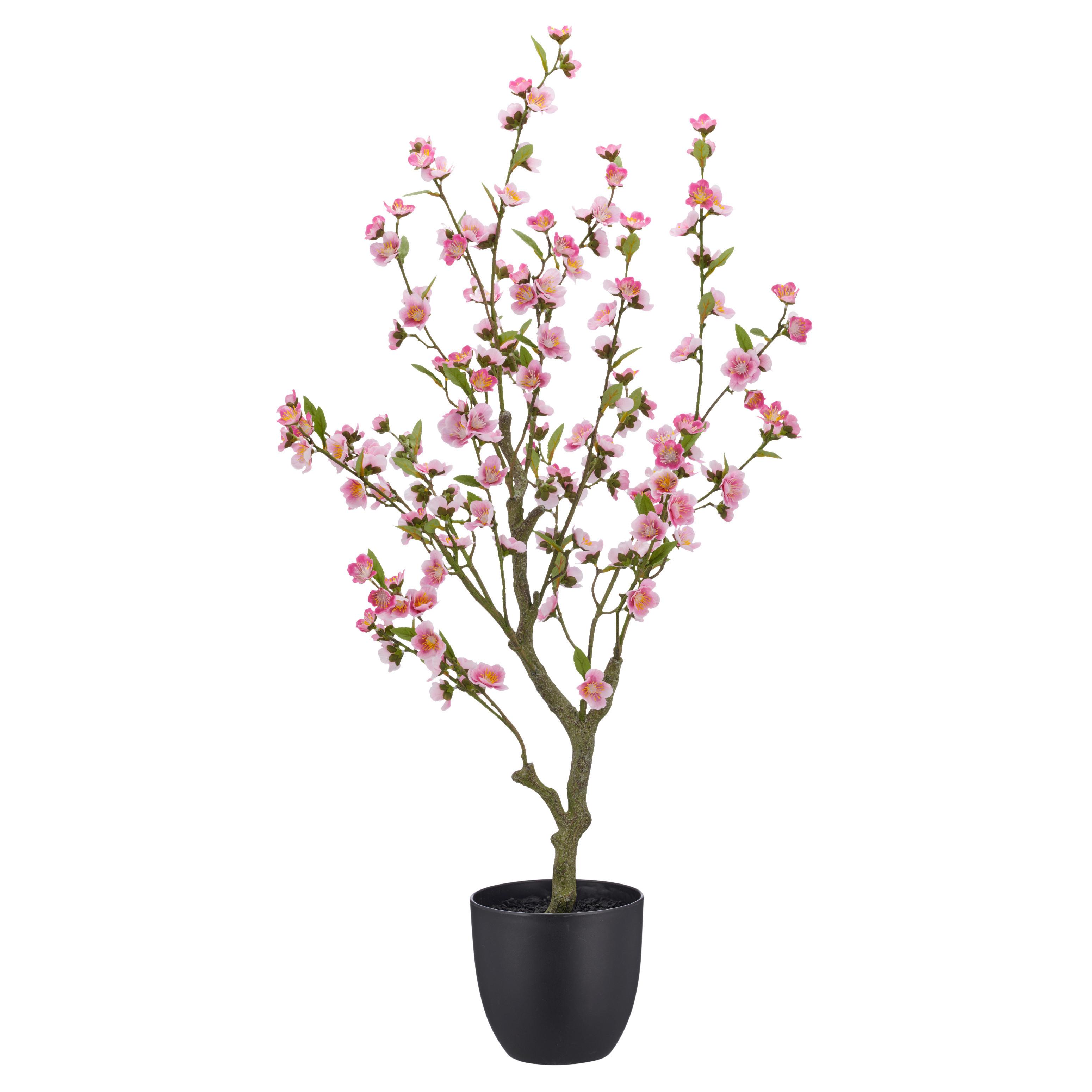 Plantă Artificială Floare De Cireș I Cca. 105 Cm - verde/roz, Basics, plastic/metal (105cm) - Mömax