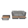 LOUNGEGARNITUUR SABRINA - Natuurlijke kleuren/Donkergrijs, Modern, Kunststof/Textiel (323/79/253cm) - Bessagi Garden