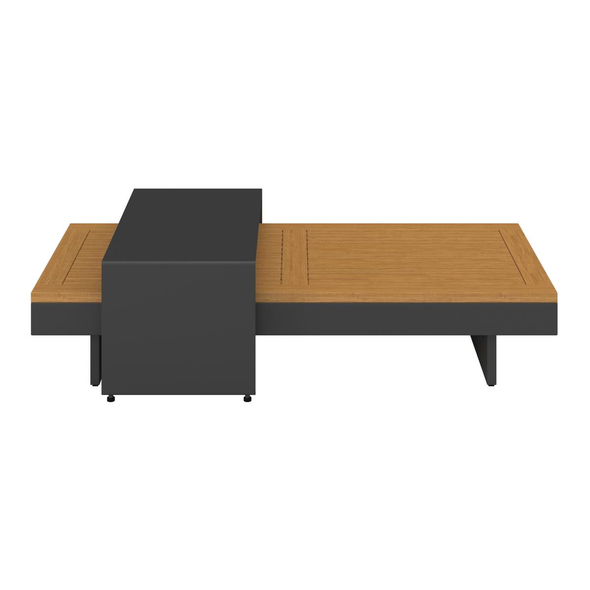 Loungegarnitur Amaia Grau, Outdoorgewebe - Dunkelgrau/Grau, Modern, Holz/Textil (323/80/70cm) - Bessagi Garden