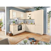 Einbauküche ohne Geräte Sylt in Magnolia matt - Edelstahlfarben/Eichefarben, ROMANTIK / LANDHAUS, Metall (235/235cm) - Nobilia