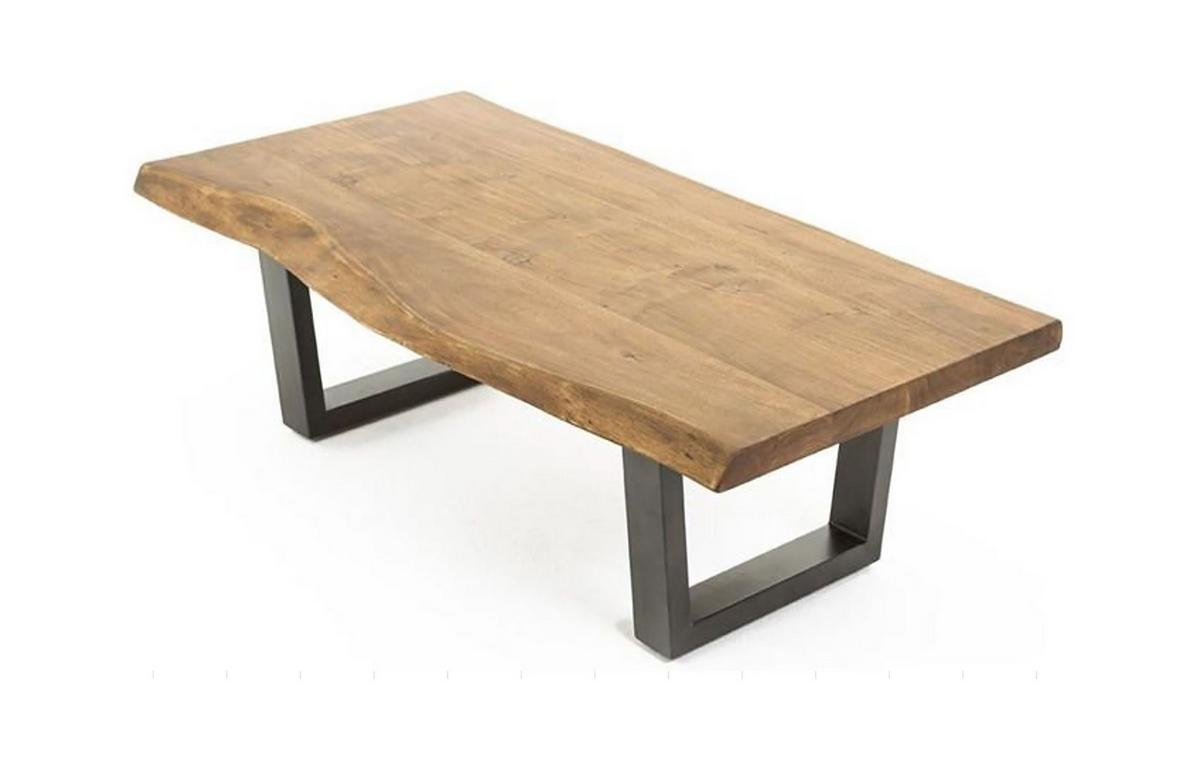 Couchtisch Judy Echtholz/Schwarz - Schwarz/Akaziefarben, MODERN, Holz/Metall (120/60/45cm) - MID.YOU