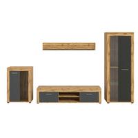 ANSAMBLU MOBILIER CAMERA DE Z JAM - stejar Wotan, Design, sticlă/material pe bază de lemn (310/169/35cm) - Modern Living