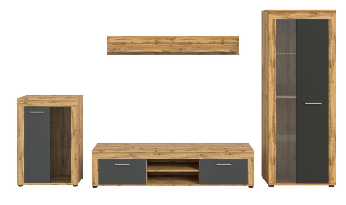 ANSAMBLU MOBILIER CAMERA DE Z JAM - stejar Wotan, Design, sticlă/material pe bază de lemn (310/169/35cm) - Modern Living