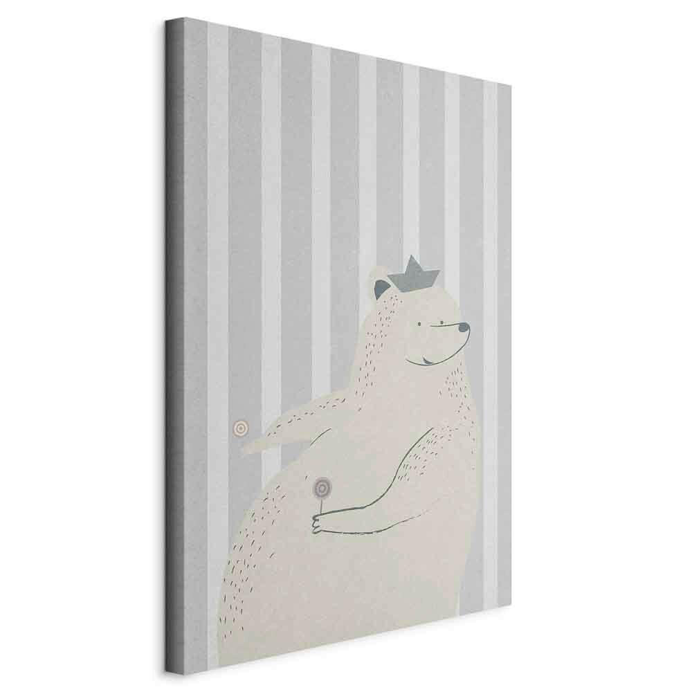 Slika Na Platnu Teddy Bear Gourmand - siva/svetlo siva, Basics, tekstil/les (80/120/1.2cm) - artgeist