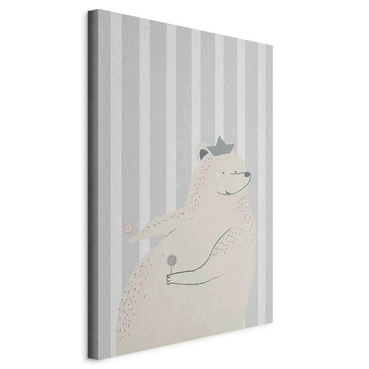 Slika Na Platnu Teddy Bear Gourmand - siva/svetlo siva, Basics, tekstil/leseni material (40/60/1.2cm) - artgeist