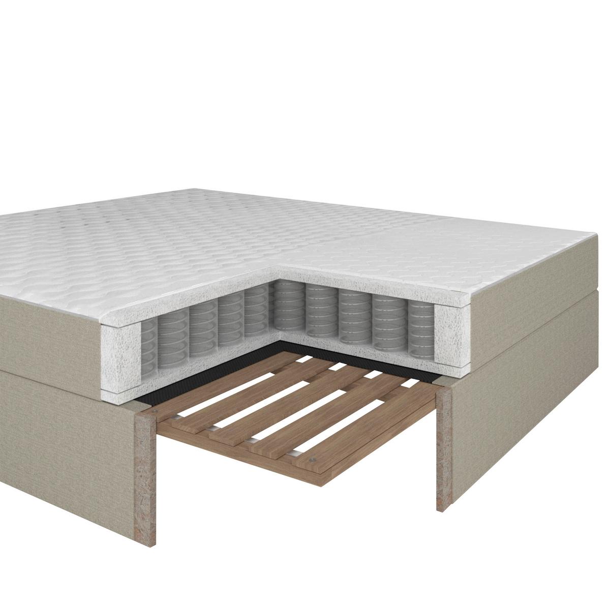 Pat boxspring Marco Beige, cca. 140x200 cm - crem, Modern, lemn/textil (140/200cm) - Bessagi Home