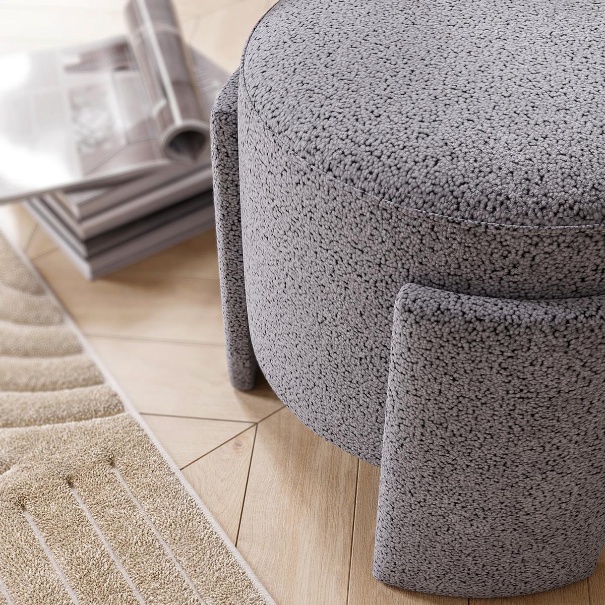 HOCKER ASH FUßBANK - Grau, Design, Textil (39/40/39cm) - Livetastic