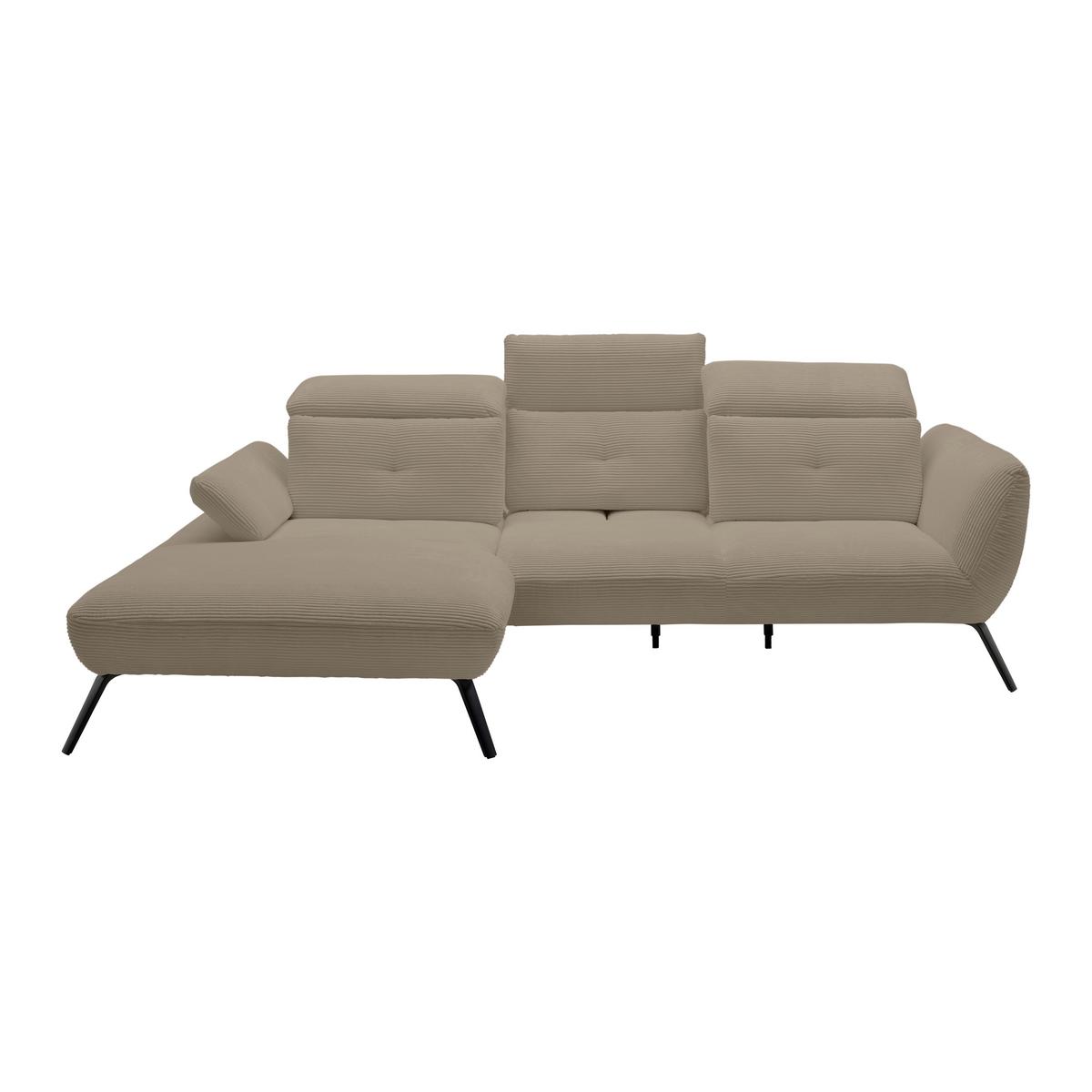 Wohnlandschaft Seattle Taupe - Taupe/Schwarz, MODERN, Holzwerkstoff/Textil (196/301cm) - Premium Living
