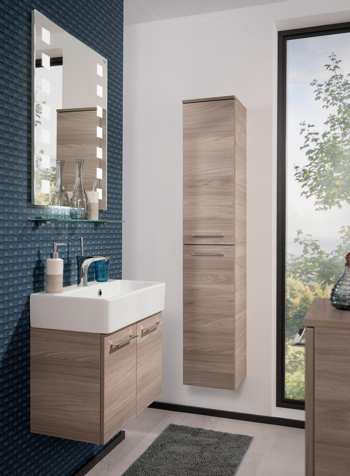Waschtischunterschrank "Lima", esche - Chromfarben/Eschefarben, MODERN, Holzwerkstoff/Metall (59/42/33cm) - MID.YOU