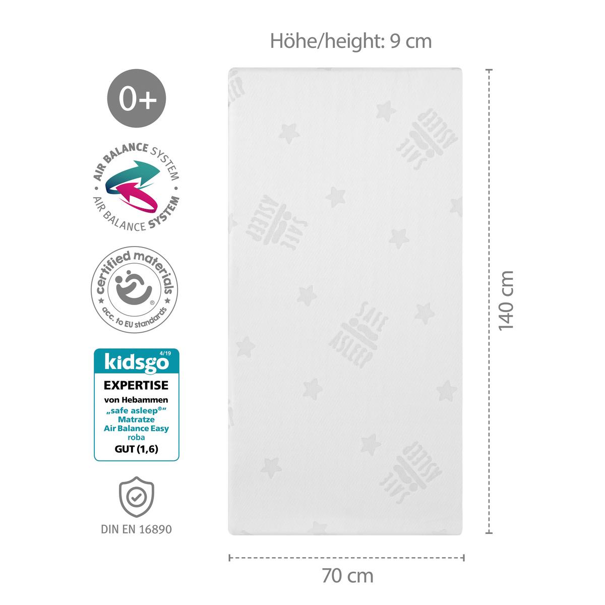 Kindermatratze Comfort Air Roll ca. 60x120cm - Weiß, Textil (60/120cm) - Based