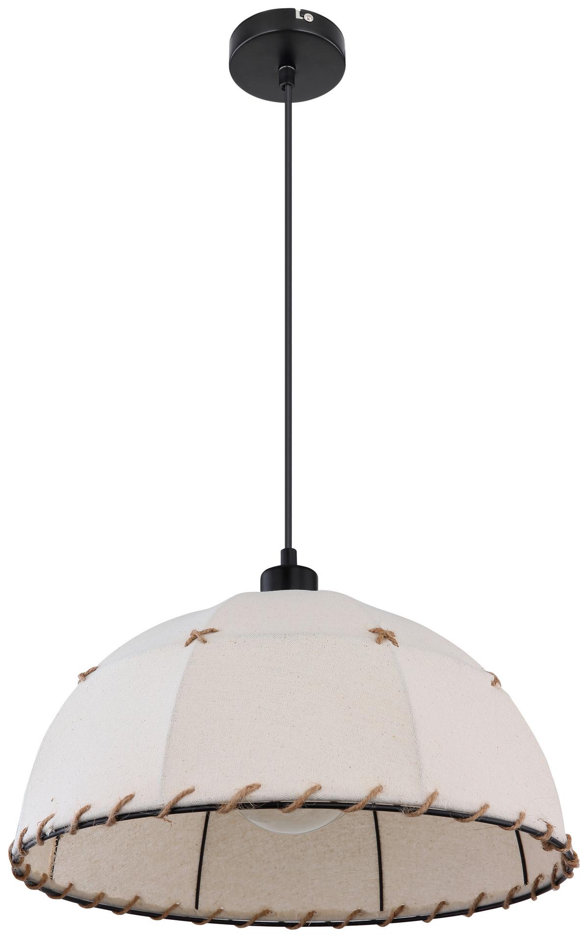 Viseča Svetilka 15442h1 Rex - črna/bež, Natur, kovina/tekstil (40/120cm) - Globo