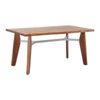 Esstisch Jasper in Holz Akazie massiv hell ca. 160x90 cm - Grau/Akaziefarben, MODERN, Holz/Metall (160/90/75cm) - Bessagi Home