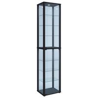 Vitrine Kavisa Schwarz - Schwarz, MODERN, Glas/Holzwerkstoff (50/227/38cm) - MID.YOU