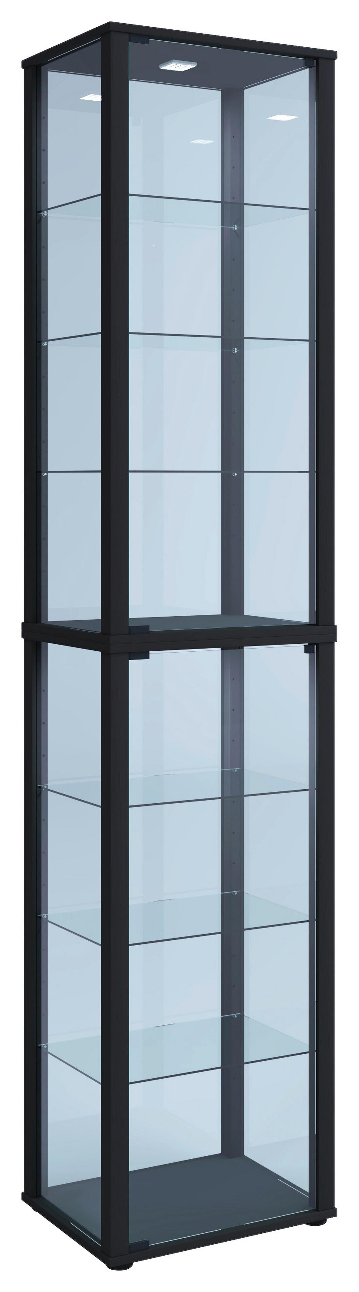Vitrine Kavisa Schwarz - Schwarz, MODERN, Glas/Holzwerkstoff (50/227/38cm) - MID.YOU