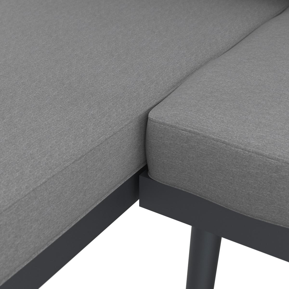 Lounge Garnitura Sallie, Siva, Akacija, 3-Delno - siva/črna, Moderno, kovina/les (205/76,5/152cm) - Bessagi Garden