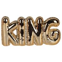 Dekoschriftzug King Goldfarben - Goldfarben, Keramik (21/10,3/3,8cm) - Mömax