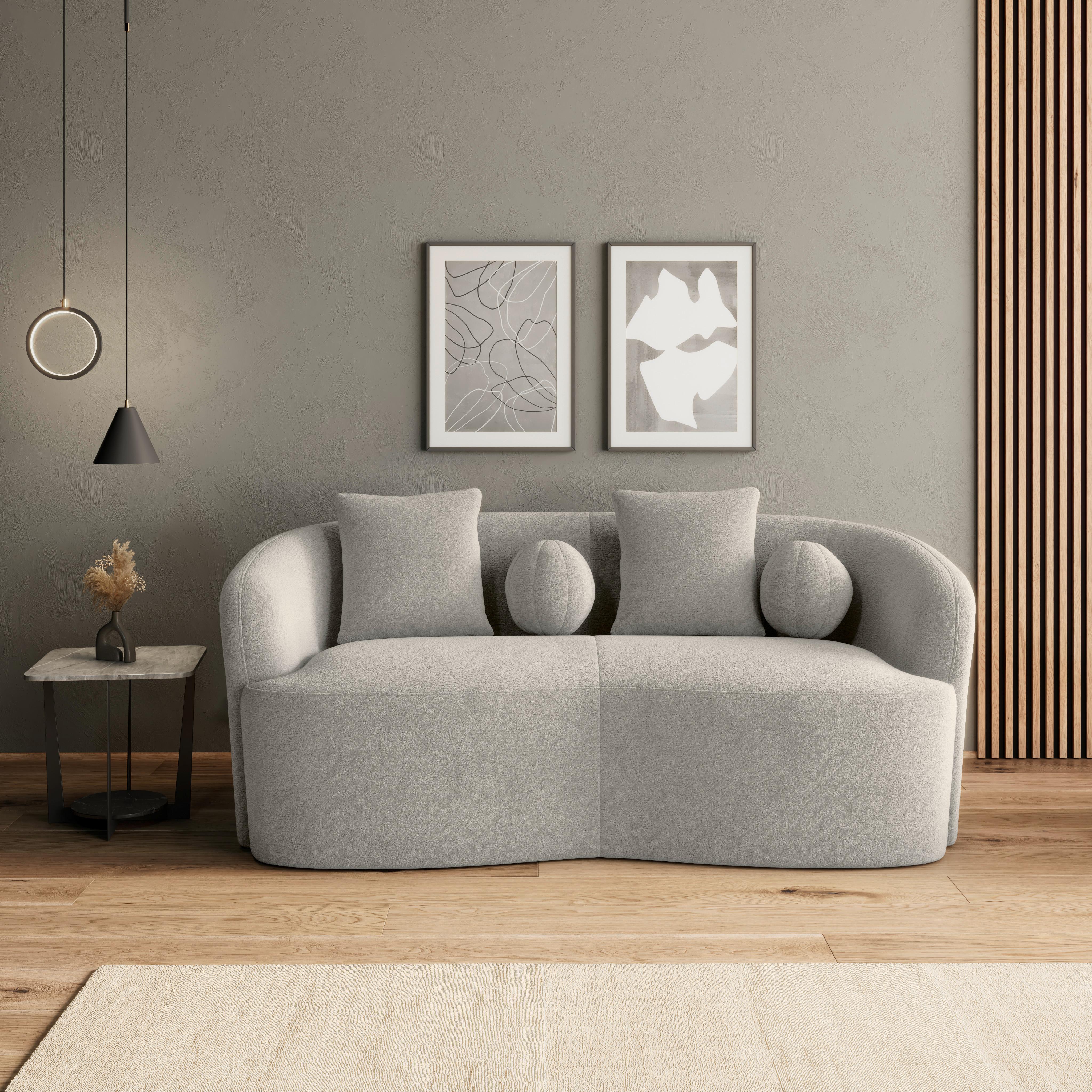 Sofa Julie Chenille Grau - Grau, MODERN, Holz/Textil (180/68/82cm)