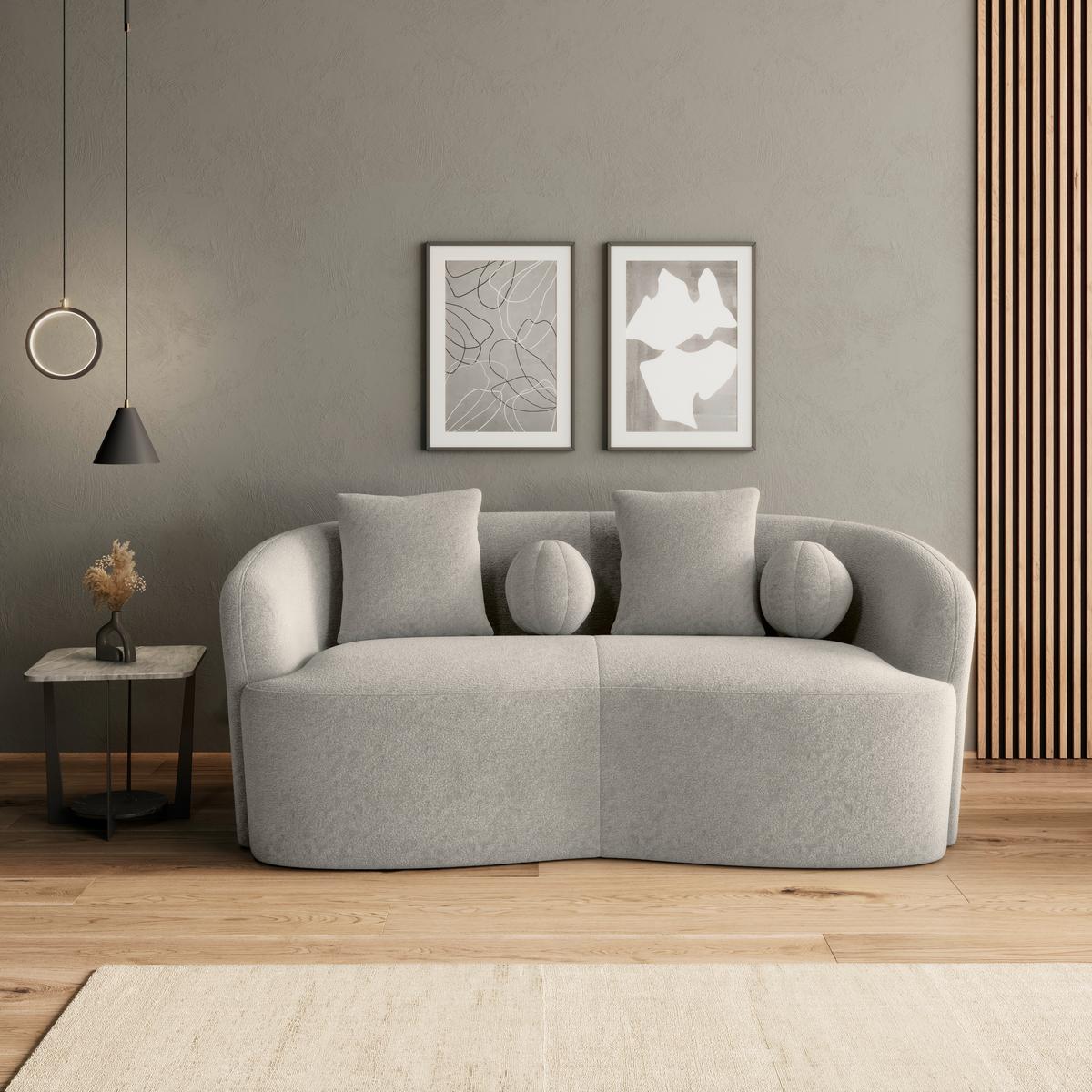 Sofa Julie Chenille Grau - Grau, MODERN, Holz/Textil (180/68/82cm)
